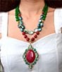 Barse Bronze Inverness Genuine Stone Statement Necklace - Image 3