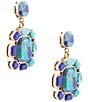 Barse Duality Blue Lapis and Turquoise Golden Drop Earrings, Color:Blue - Image 2