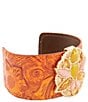 Barse Stargazer Jasper Golden Embossed Leather Cuff Bracelet - Image 2