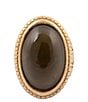 Barse Brown Smoky Quartz Shimmer Golden Statement Ring, Color:Brown - Image 2