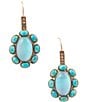 Barse Aurora Blue Opal Golden Drop Earrings, Color:Opal/Gold - Image 1