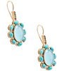 Barse Aurora Blue Opal Golden Drop Earrings, Color:Opal/Gold - Image 2