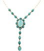 Barse Aurora Blue Opal Golden Y Necklace, Color:Opal/Gold - Image 1