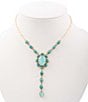 Barse Aurora Blue Opal Golden Y Necklace, Color:Opal/Gold - Image 2