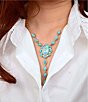 Barse Aurora Blue Opal Golden Y Necklace, Color:Opal/Gold - Image 3