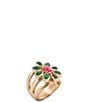 Barse Bloom Bronze Pink Magnesite And Green Onyx Statement Ring - Image 1