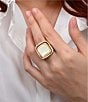 Barse Turquoise and Mother of Pearl Flip Reversible Golden Ring, Color:Turquoise/Pearl - Image 5