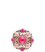 Barse Embellished Pink Quartz Golden Statement Ring - Image 2