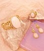 Barse Pink Opal Golden Lotus Statement Cuff Bracelet, Color:Pink Opal - Image 5
