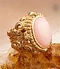 Barse Pink Opal Lotus Golden Statement Ring - Image 6