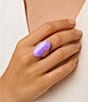 Barse Sari Purple Quartz Golden Statement Ring, Color:Purple/Gold - Image 3