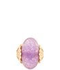 Barse Sari Purple Quartz Golden Statement Ring - Image 2