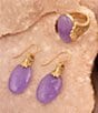 Barse Sari Purple Quartz Golden Statement Ring - Image 5