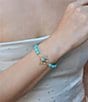 Barse Celestial Blue Turquoise Golden Beaded Bracelet, Color:Gold/Turquoise - Image 3