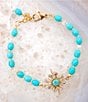 Barse Celestial Blue Turquoise Golden Beaded Bracelet, Color:Gold/Turquoise - Image 4