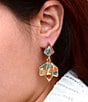 Barse Bronze, Turquoise and Spiny Oyster Matrix Jive Drop Earrings, Color:Multi - Image 3