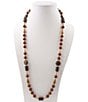 Barse Brown Shell Pearl and Bronzite Beaded Long Strand Necklace - Image 2