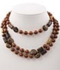 Barse Brown Shell Pearl Bronzite Short Multi Strand Necklace, Color:Gold/Brown - Image 1