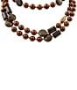 Barse Brown Shell Pearl Bronzite Short Multi Strand Necklace, Color:Gold/Brown - Image 2