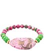 Barse Cactus Bloom Jade Beaded Stretch Bracelet - Image 1