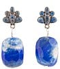 Barse Denim Blue Lapis Sterling Silver Concho Drop Earrings, Color:Lapis/Silver - Image 1