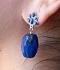 Barse Denim Blue Lapis Sterling Silver Concho Drop Earrings, Color:Lapis/Silver - Image 3