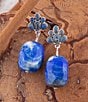 Barse Denim Blue Lapis Sterling Silver Concho Drop Earrings, Color:Lapis/Silver - Image 4