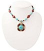Barse Copper Sky Golden And Genuine Stone Pendant Necklace - Image 1