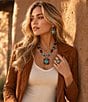 Barse Copper Sky Golden And Genuine Stone Pendant Necklace - Image 4