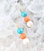 Color:Gold - Image 2 - Coral, Pearl and Genuine Turquoise Magnesite Drop Earrings