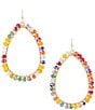 Barse Crystal Beaded Statement Orbital Drop Earrings, Color:Gold/Multi - Image 1