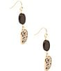 Barse Dark Dalmation Genuine Stone Linear Earrings, Color:Multi - Image 2