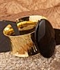 Barse Dark Dalmation Onyx Cuff Bracelet, Color:Agate/Gold - Image 4