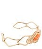 Barse Desert Ember Golden And Bright Orange Magnesite Cuff Bracelet - Image 1