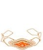 Barse Desert Ember Golden And Bright Orange Magnesite Cuff Bracelet - Image 2