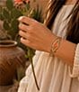 Barse Desert Ember Golden And Bright Orange Magnesite Cuff Bracelet - Image 3
