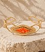 Barse Desert Ember Golden And Bright Orange Magnesite Cuff Bracelet - Image 5