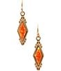 Barse Desert Ember Golden And Bright Orange Magnesite Drop Earrings - Image 1