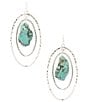 Barse Desert Halo Turquoise Magnesite Statement Drop Earrings - Image 1