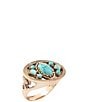 Barse Desert Legacy Golden and Genuine Turquoise Statement Ring - Image 1