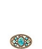 Barse Desert Legacy Golden and Genuine Turquoise Statement Ring - Image 2