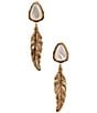 Barse Desert Plume Genuine Stone Statement Drop Earrings - Image 5