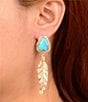 Barse Desert Plume Genuine Turquoise Statement Drop Earrings - Image 3