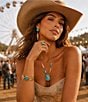Barse Desert Plume Genuine Stone Statement Drop Earrings - Image 4