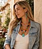 Barse Earthbound Golden and Genuine Stone Pendant Short Multi Strand Necklace - Image 4
