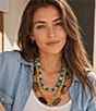 Barse Earthbound Golden and Genuine Stone Statement Necklace - Image 3
