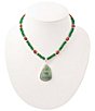 Barse Everstone Silver and Genuine Stone Short Pendant Necklace - Image 1