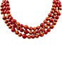 Barse Foiled Jade Golden Flame Triple Strand Beaded Necklace, Color:Gold/Red - Image 2