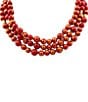 Barse Red Jade Statement Triple Strand Beaded Necklace - Image 2