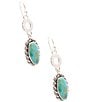 Barse Forged Sky Silver and Genuine Turquoise Drop Earrings - Image 2